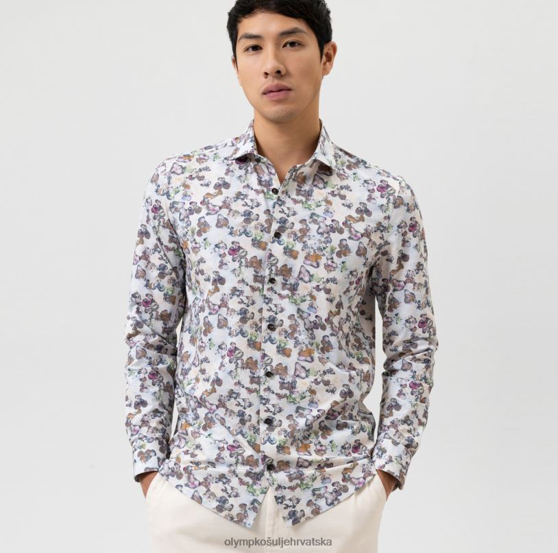 level five 24/7 body fit, business shirt, kent, natural OLYMP FZJ6Z659 odjeća - Image 1