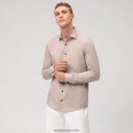 level five 24/7 body fit, poslovna košulja, moderan kent, natural OLYMP FZJ6Z742 odjeća