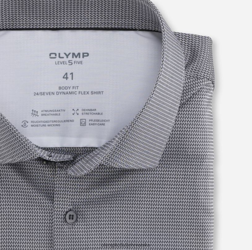 level five 24/7 body fit, poslovna košulja, moderni kent, crna OLYMP FZJ6Z807 odjeća - Image 2