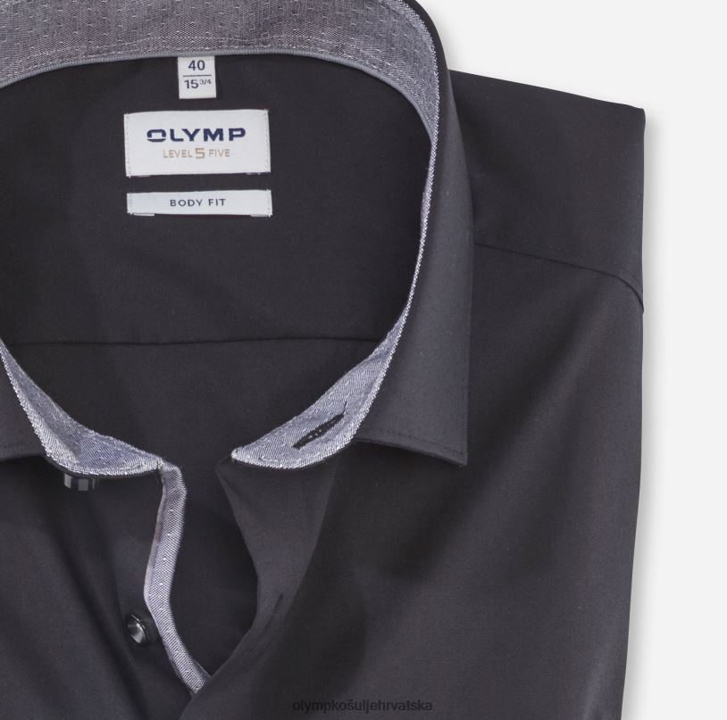 level five fit, poslovna košulja, moderni kent, crna OLYMP FZJ6Z744 odjeća - Image 2
