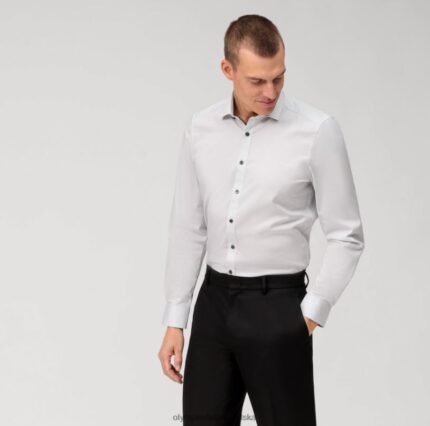level five fit, poslovna košulja, moderni kent, svijetlo siva OLYMP FZJ6Z526 odjeća