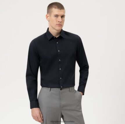level five fit, poslovna košulja, new york kent, crna OLYMP FZJ6Z852 odjeća