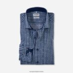 level five fit, poslovna košulja, royal kent, marine OLYMP FZJ6Z485 odjeća