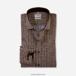level five fit, poslovna košulja, royal kent, smeđa OLYMP FZJ6Z377 odjeća
