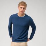 ležerni pulover od pletiva, plavi OLYMP FZJ6Z1810 odjeća