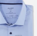 Ne. six 24/7 super slim, poslovna košulja, ekstra dugi dugi rukavi, moderna kent, plava OLYMP FZJ6Z328 odjeća - Image 2