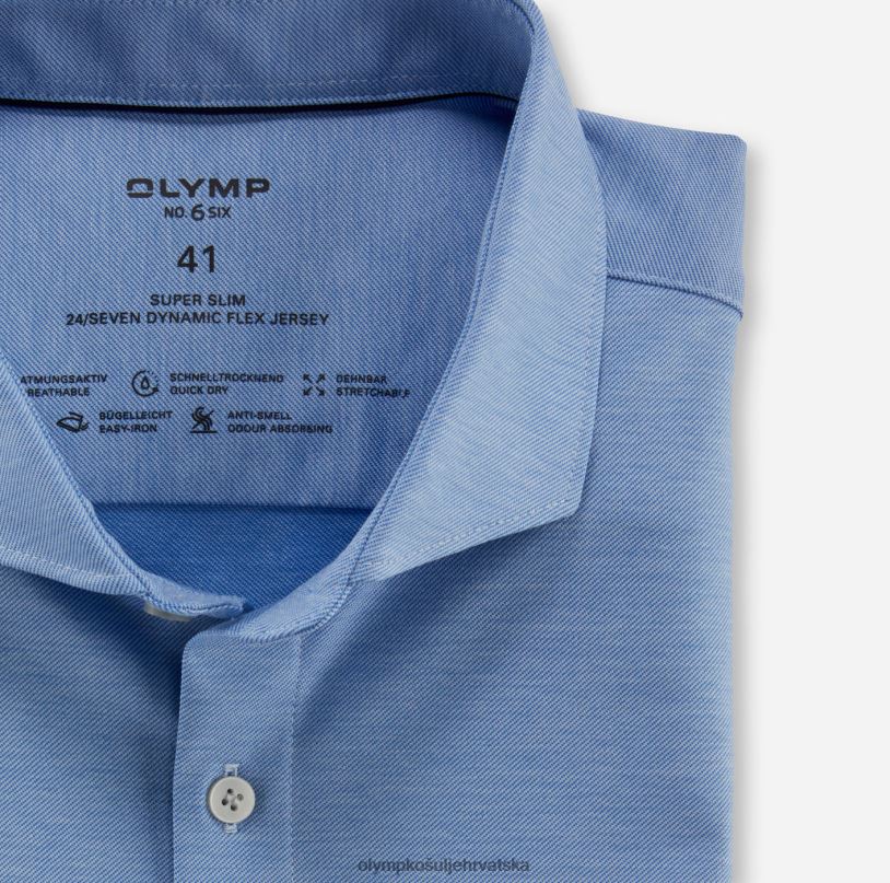Ne. six 24/7 super slim, poslovna košulja, ekstra dugi dugi rukavi, s izrezom, plava OLYMP FZJ6Z318 odjeća - Image 2