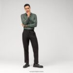 Ne. six super slim, poslovna košulja, moderni kent, maslinasta OLYMP FZJ6Z51 odjeća - Image 2