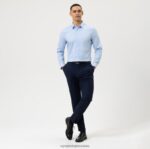 Ne. six super slim, poslovna košulja, urban kent, plava OLYMP FZJ6Z76 odjeća - Image 2