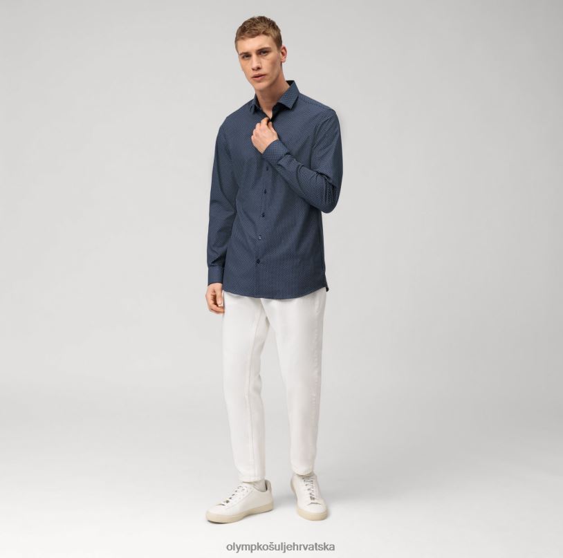 razina pet 24/7 kroj uz tijelo, poslovna košulja, moderni kent, marine OLYMP FZJ6Z486 odjeća - Image 2