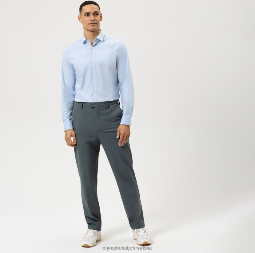 razina pet 24/7 kroj uz tijelo, poslovna košulja, moderni kent, plava OLYMP FZJ6Z419 odjeća - Image 2