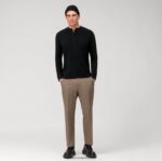 casual jersey polo dugih rukava, crna OLYMP FZJ6Z2131 odjeća - Image 2