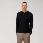 casual jersey polo dugih rukava, crna OLYMP FZJ6Z2131 odjeća