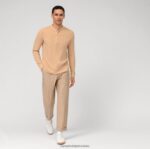 casual jersey polo dugih rukava, natural OLYMP FZJ6Z2117 odjeća - Image 2