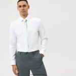 kravata slim 6,5 cm, kristalno zelena OLYMP FZJ6Z2475 pribor