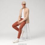 ležerne hlače od žerseja, smeđe OLYMP FZJ6Z2194 odjeća - Image 2