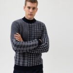pletivo razine pet uz tijelo, pulover s podignutim ovratnikom, siva OLYMP FZJ6Z1844 odjeća