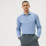 razina pet 24/7 kroj uz tijelo, poslovna košulja, kent, plava OLYMP FZJ6Z613 odjeća