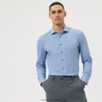 razina pet 24/7 kroj uz tijelo, poslovna košulja, kent, plava OLYMP FZJ6Z613 odjeća